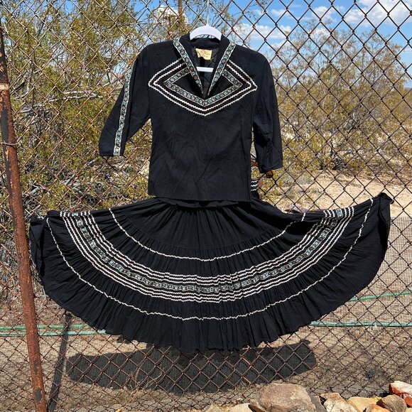 50s Thunderbird Fashions Fiesta Patio Dress Set, Full Circle Skirt, ROCKABILLY - Picture 2 of 13